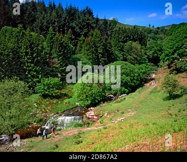 River Caerfanell, Blaen Y Glyn, Brecon Beacons National Park, Powys, Galles. Foto Stock