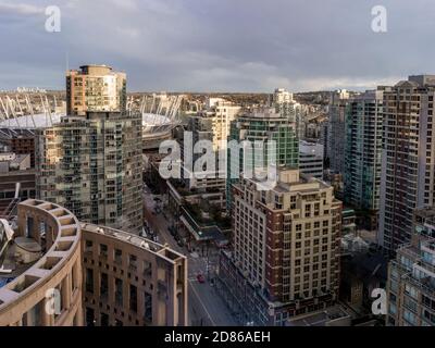 Vista aerea di Vancouver, Lower Mainland, British Columbia, Canada Foto Stock