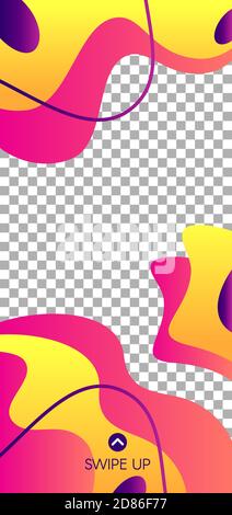 Storia di forme fluide. Scorri in alto il colorato modello di storia dei social media Illustrazione Vettoriale