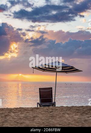 Doctor's Cave Beach al tramonto, Montego Bay, Saint James Parish, Giamaica Foto Stock