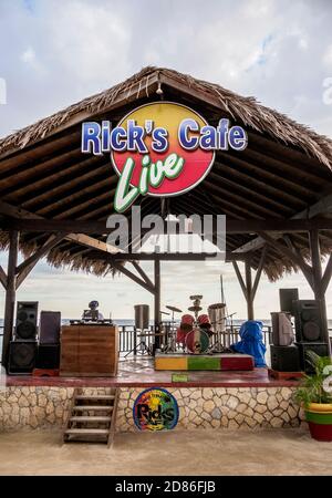 Rick's Cafe, West End, Negril, Westmoreland Parish, Giamaica Foto Stock