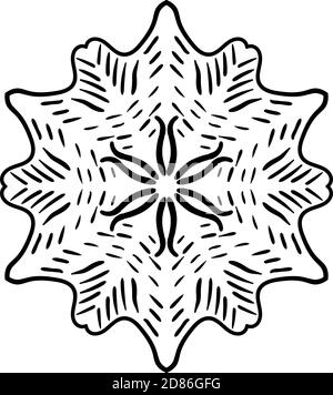 Modello circolare sotto forma di mandala per biglietti d'auguri, stampa di casi, ecc. modelli astratti. Modello Mandala in bianco e nero Foto Stock