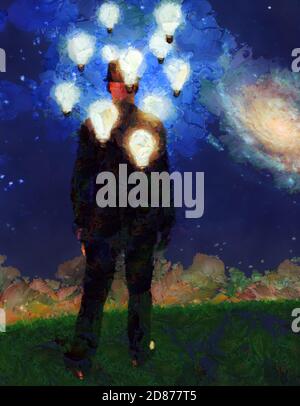 L'uomo in tuta si trova sul campo Foto Stock