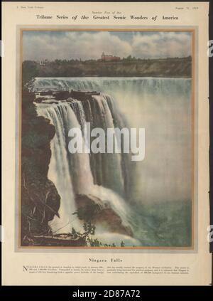 Niagara Falls, Ontario, New York Tribune page, Tribune Series of the Greatest Scenic Wonders of America, cascata. Agosto 31, 1919. Foto Stock