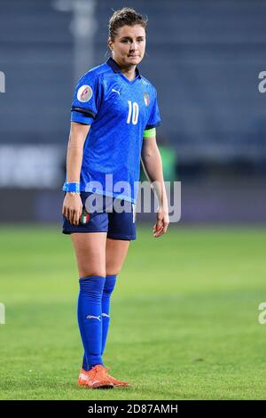 Empoli, Italia. 27 Ott 2020. Cristiana Girelli (Italia) durante Euro 2022 Qualifiche - Italia Donne contro Danimarca, Nazionale Italiana Calcio a empoli, Italia, Ottobre 27 2020 Credit: Agenzia indipendente Foto/Alamy Live News Foto Stock