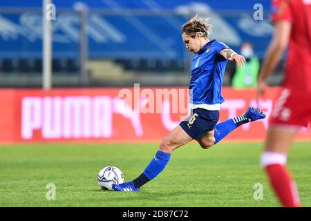 Empoli, Italia. empoli, Italia, Stadio Carlo Castellani, 27 Ott 2020, Elena Linari (Italia) durante Euro 2022 Qualificazioni - Italia Donne contro Danimarca - Italian Soccer Team - Credit: LM/Lisa Guglielmi Credit: Lisa Guglielmi/LPS/ZUMA Wire/Alamy Live News 2020 Foto Stock