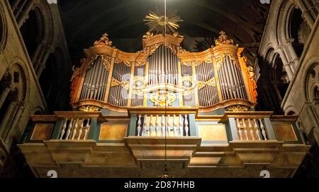 Cattedrale di Nidaros, cattedrale, organo Steinmeyer, Trondheim, Trøndelag, Norvegia, Scandinavia, Europa, viaggio avventura, ufficio dei presidenti del Norwe Foto Stock