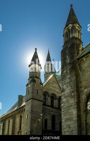 Cattedrale di Nidaros, Cattedrale, Trondheim, Trøndelag, Norvegia, Scandinavia, Europa, viaggio d'avventura, Ufficio dei Presidenti del Co. Dei Vescovi norvegesi Foto Stock