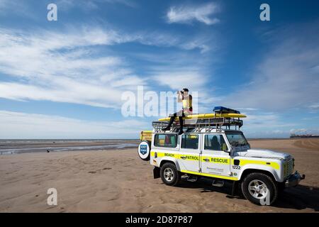 bagnino su landrover 2 Foto Stock