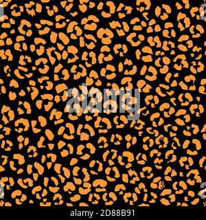 Modello di pelle leopard senza cuciture astratto. Jaguar, leopard, Cheetah, Panther. Sfondo camouflage senza cuciture. Su sfondo nero. Illustrazione Vettoriale