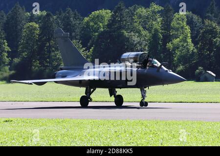 Mollis, Kanton Glarus (GL)/ Svizzera - Agosto 16 2019: Dassault Rafale C, aereo da combattimento dell'aeronautica francese Foto Stock