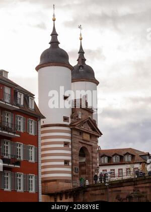 Le torri di Heidelberg tardo Brucke Foto Stock