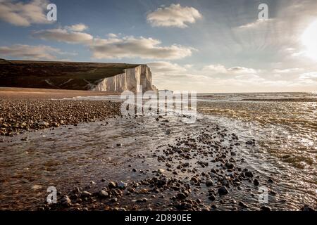 Sette Sorelle, Cuckmere Haven, Sussex, Inghilterra Foto Stock