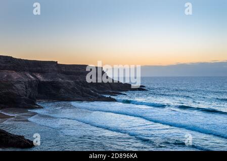 Spiaggia di Los Molinos a Fuerteventura, Isole Canarie nell'estate 2020. Foto Stock