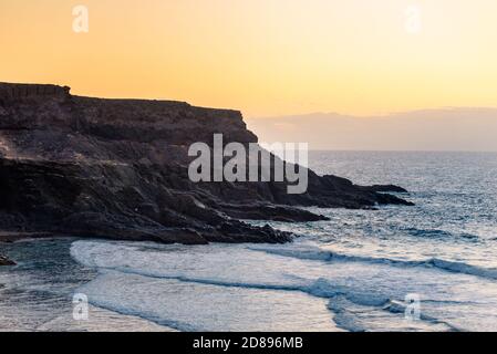 Spiaggia di Los Molinos a Fuerteventura, Isole Canarie nell'estate 2020. Foto Stock