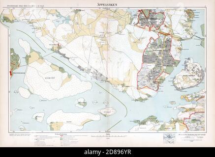 Mappa dei dintorni di Stoccolma 'Stockholm med omnejd' Stoccolma Foto Stock