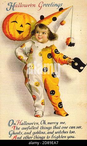 Halloween saluti carta arte vintage Foto Stock