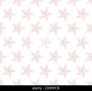 linea rossa delicata vettore senza giunture fiore Illustrazione Vettoriale