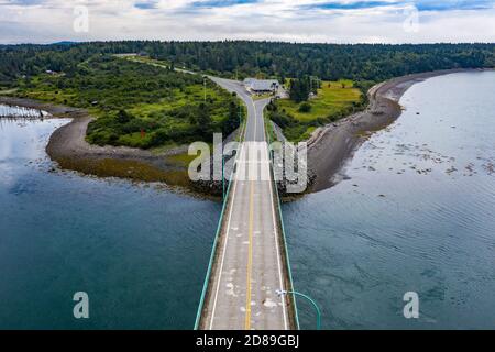 Canada Border Services Agency, Canada - USA Border Crossing durante COVID-19, Welshpool, New Brunswick, Canada Foto Stock