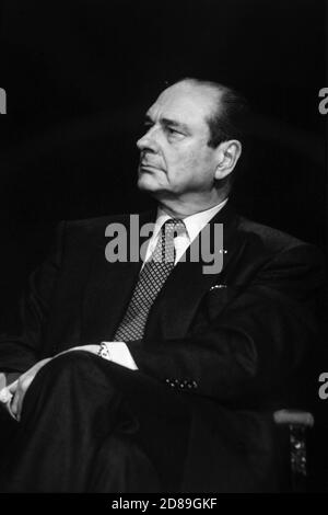 Jacques Chirac campagne per le elezioni presidenziali, Lione, Francia Foto Stock