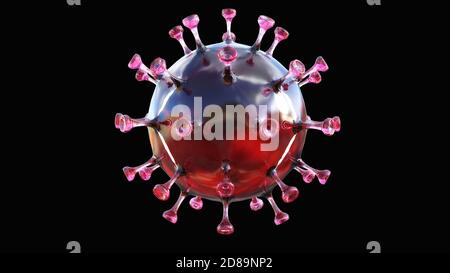 Illustrazione artistica 3D del coronavirus Foto Stock