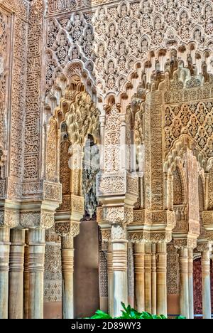 Dettagli dell'Alhambra, Granada, immagine HDR Foto Stock