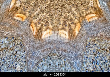 Dettagli dell'Alhambra, Granada, immagine HDR Foto Stock