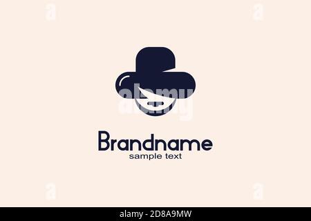 Logo Stranger Man, icona Vector Flat. Illustrazione Vettoriale