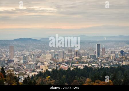 Lo skyline di Portland Foto Stock