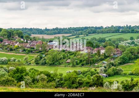 Farthing Downs, un'area di spazio aperto di proprietà della City che fa parte di una terra verde a sud di Londra. Foto Stock