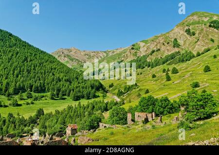 Arsentera, Passo del col de Maddalena tra Italia e Francia. Foto Stock