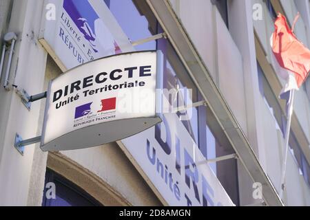 Bordeaux , Aquitaine / Francia - 10 20 2020 : logo e testo direccte su ufficio francese commercio estero intelligence economica nelle direzioni regionali Foto Stock