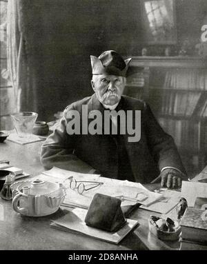 GEORGES CLEMENCEAU (1841-1929) uomo di stato francese nel 1928 Foto Stock