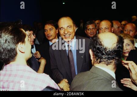 Jacques Chirac campagne per le elezioni presidenziali, Lione, Francia Foto Stock