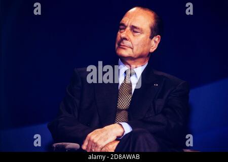 Jacques Chirac campagne per le elezioni presidenziali, Lione, Francia Foto Stock