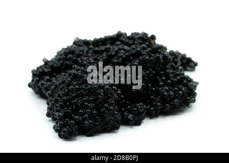 caviale nero isolato su sfondo bianco Foto Stock