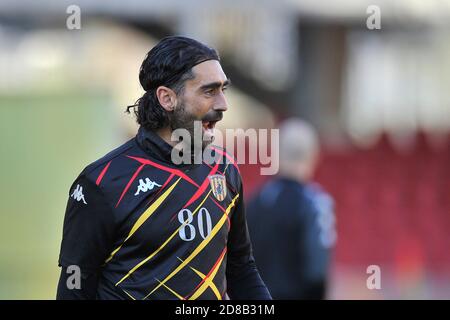 Benevento, Italia. 28 Ott 2020. Piergraziano Gori giocatore di Empoli, durante la Coppa Italia partita tra Benevento vs Empoli risultato finale 2-4, partita disputata allo stadio Ciro Vigorito di Benevento. Italia, 28 ottobre 2020. (Foto di Vincenzo Izzo/Sipa USA) Credit: Sipa USA/Alamy Live News Foto Stock