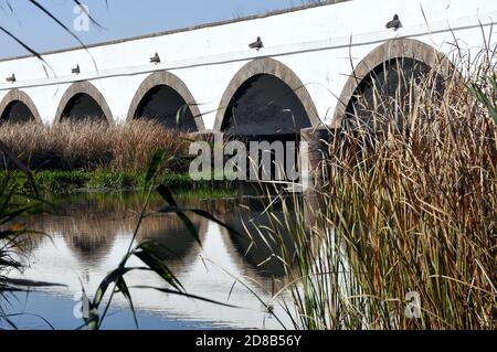 Ponte a nove archi, Neunbögige Brücke, Hortobágy, Kilenclyukú híd, Hajdú, Magyarország-Bihar, Ungheria,  , Europa, Patrimonio dell'Umanità Foto Stock