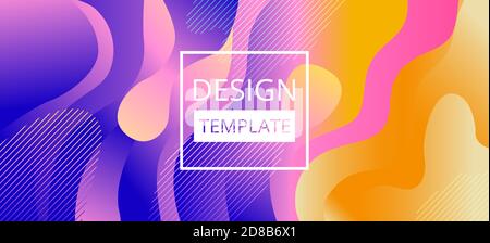 Modello di progetto dell'intestazione. Disegno liquido di Web site in colore rosa e arancione Illustrazione Vettoriale