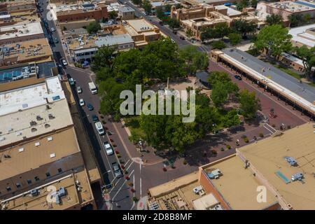 Santa Fe Plaza Inc, Santa Fe, New Mexico, Stati Uniti Foto Stock