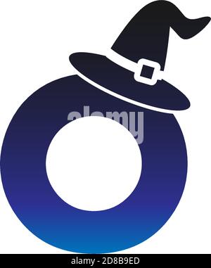 Illustrator di progettazione concettuale di Letter o witch Hat Illustrazione Vettoriale