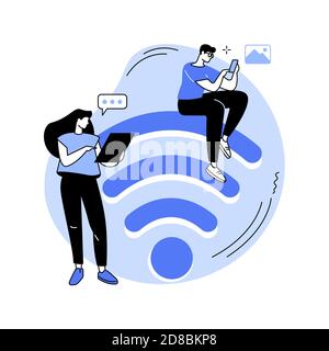 Illustrazione vettoriale del concetto astratto di connessione Wi-fi. Illustrazione Vettoriale