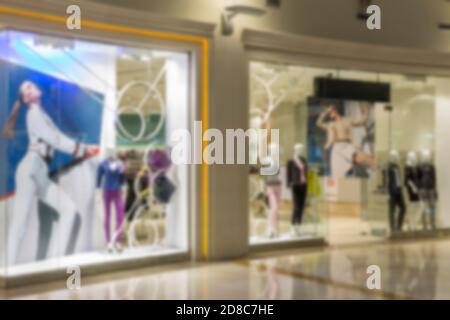 Immagine sfocata della finestra Store Display (Memorizza visualizzazione) Foto Stock