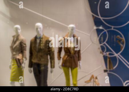 Immagine sfocata della finestra Store Display (Memorizza visualizzazione) Foto Stock