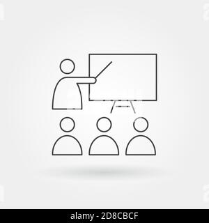 presentazione dell'officina singola icona isolata con linea o contorno moderni stile Illustrazione Vettoriale