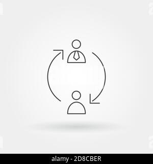 coaching singola icona isolata con linea moderna o stile di contorno Illustrazione Vettoriale