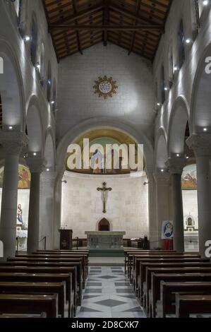 נצרת, Nazareth, الناصرة, Israele, Izrael, ישראל; Chiesa di San Giuseppe - interno. Kościół św. Józefa; Iglesia de San José; כנסיית יוסף הקדוש Foto Stock