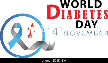 Banner Vector Design per la Giornata Mondiale del diabete 14 novembre Illustrazione Vettoriale