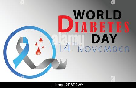 World Diabetes Day Banner o Vector Design Illustrazione Vettoriale