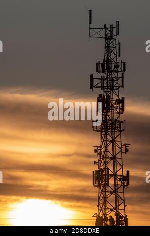 Torre di telefoni cellulari a Kingston, Ontario il Sabato, 18 aprile 2020. Foto Stock